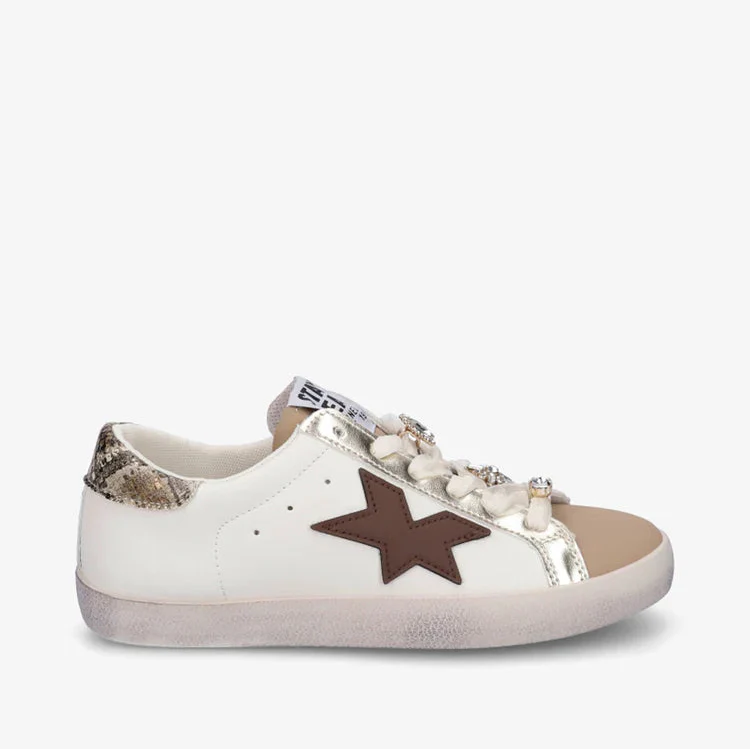 Baskets lacets ruban strassés - Marron - taille 40 - vue 11