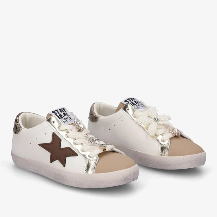 Baskets lacets ruban strassés - Noir - taille 38 - vue 3