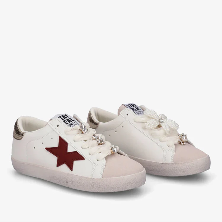 Baskets lacets ruban strassés - Or - taille 40 - vue 17