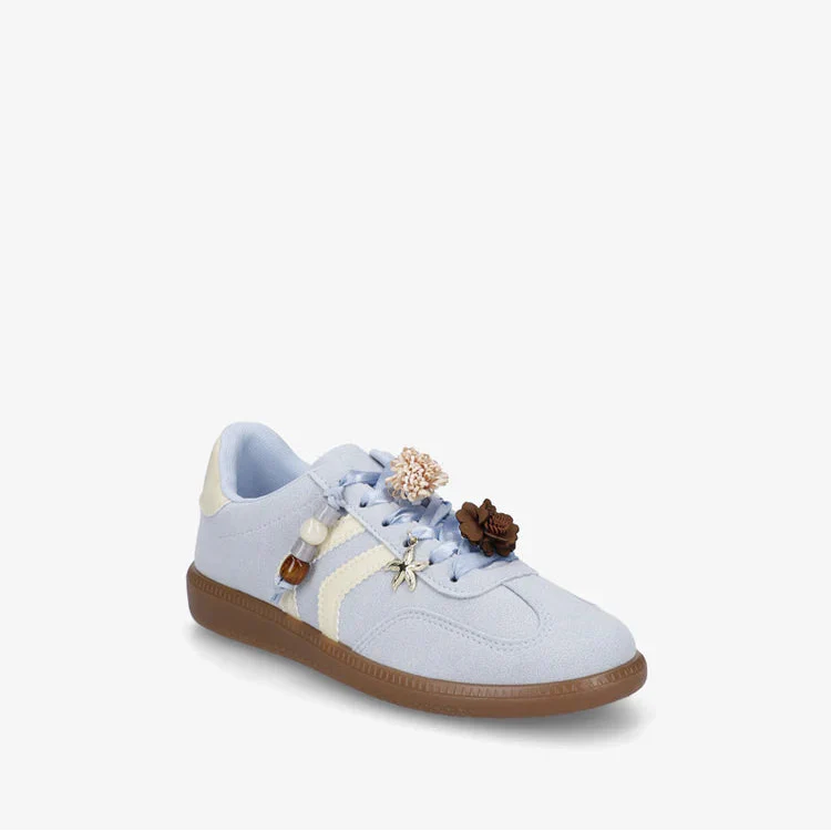 Baskets à empiècement fleurs - Bleu - taille 41 - vue 12