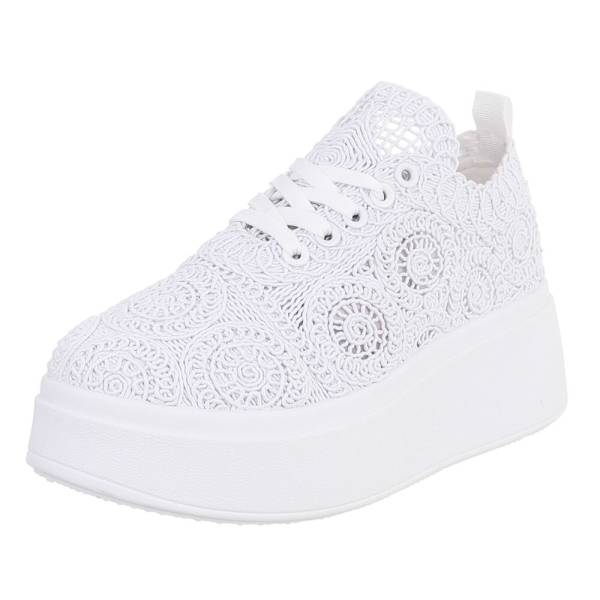 Baskets à plateforme en dentelle - Blanc - taille 39 - vue 16