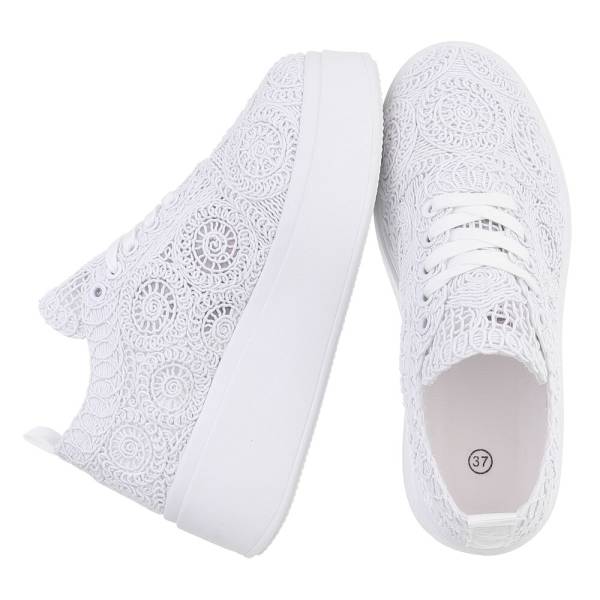 Baskets à plateforme en dentelle - Blanc - taille 40 - vue 17