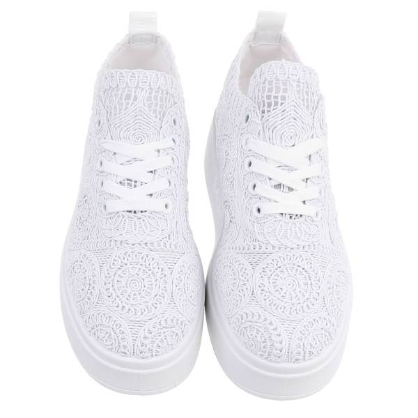 Baskets à plateforme en dentelle - Blanc - taille 41 - vue 18