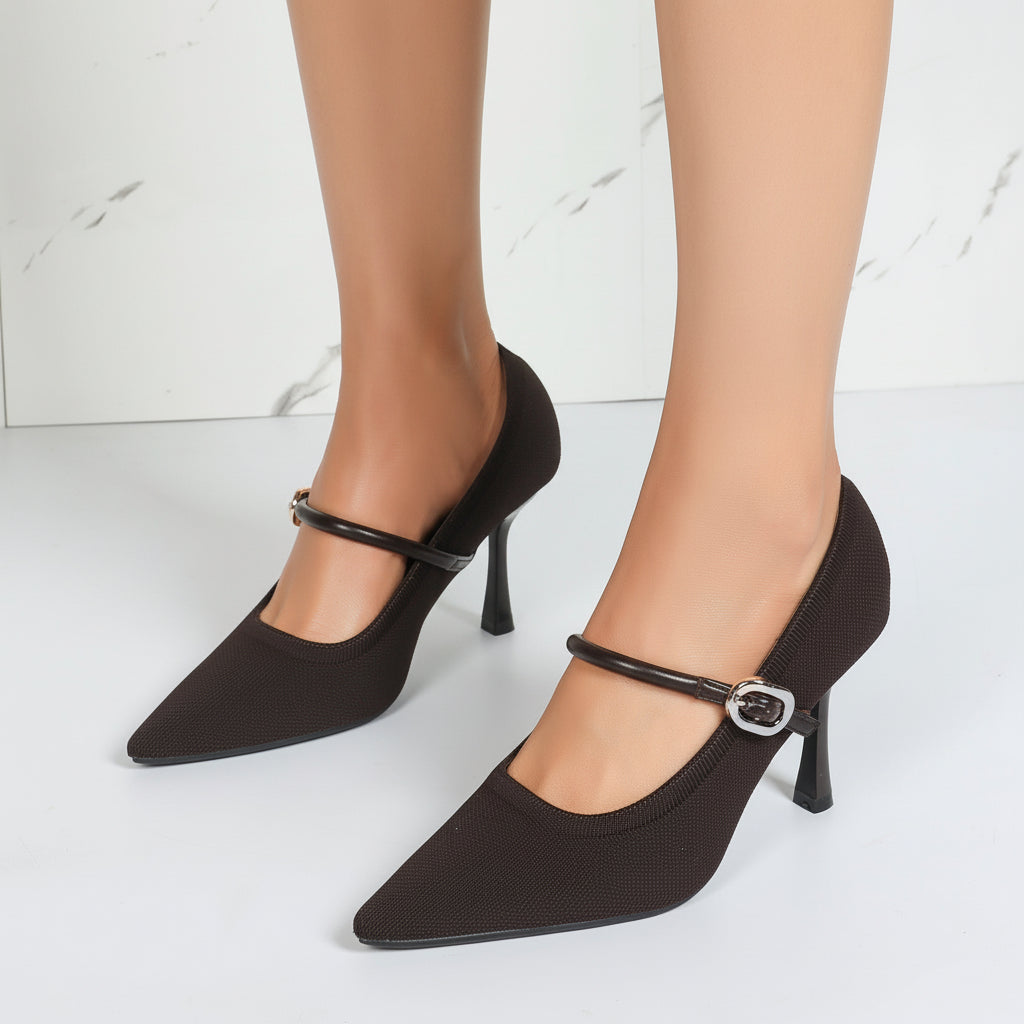 Escarpins Pointus à Bride Mary Jane - Noir - taille 36 - vue 1