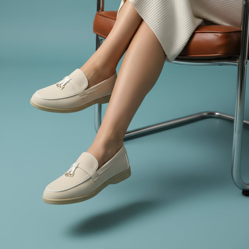 Mocassins en Suède à Passepoil Contrasté - Noir - taille 39 - vue 4