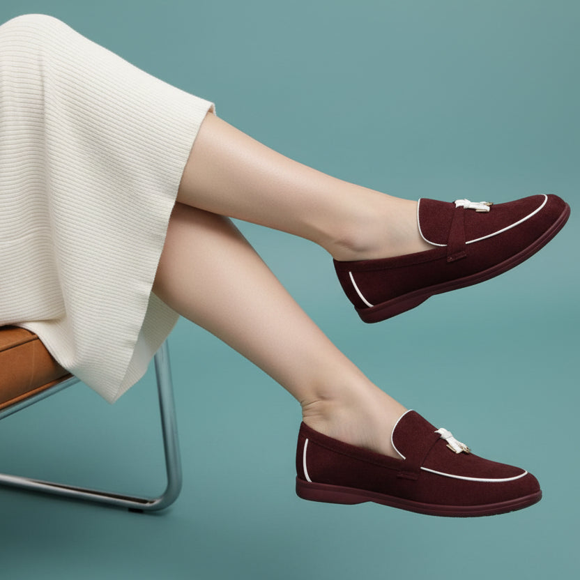 Mocassins en Suède à Passepoil Contrasté - Noir - taille 40 - vue 5