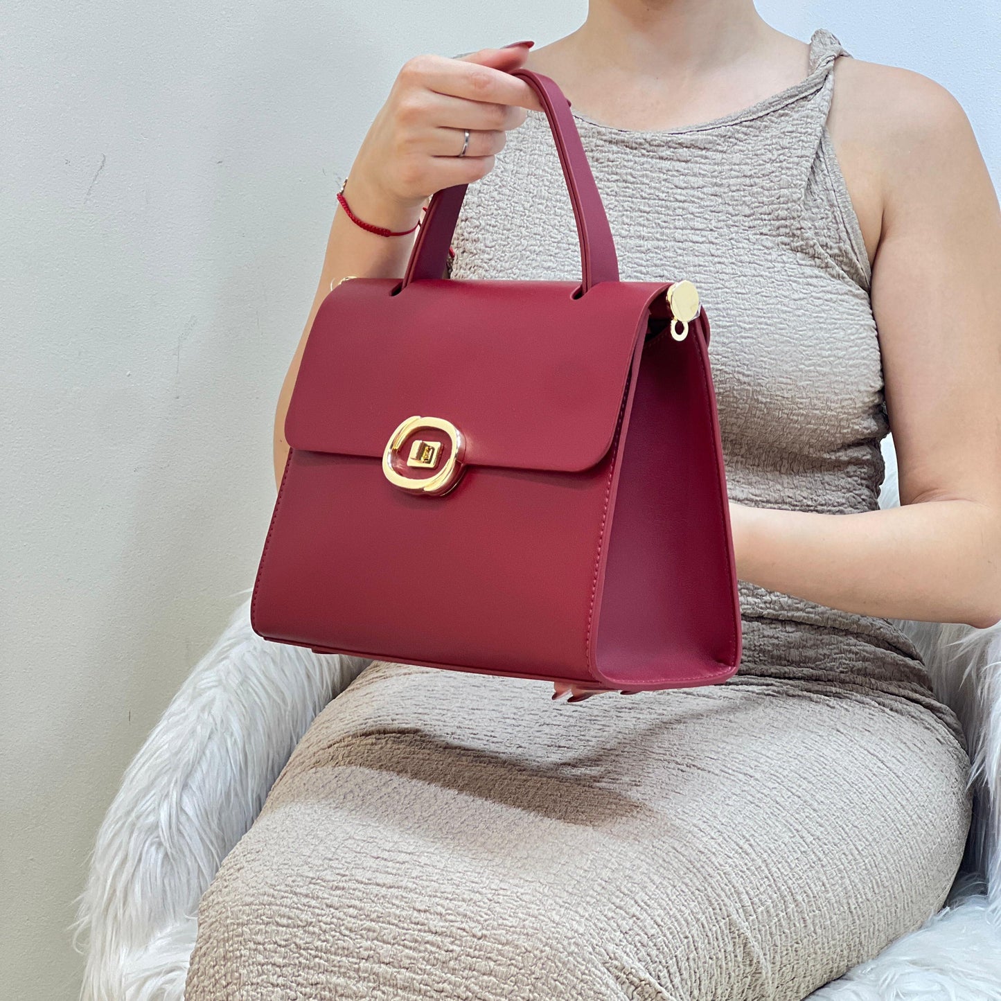 Sac à Main Minimaliste Femme - Rouge - taille 41 - vue 4