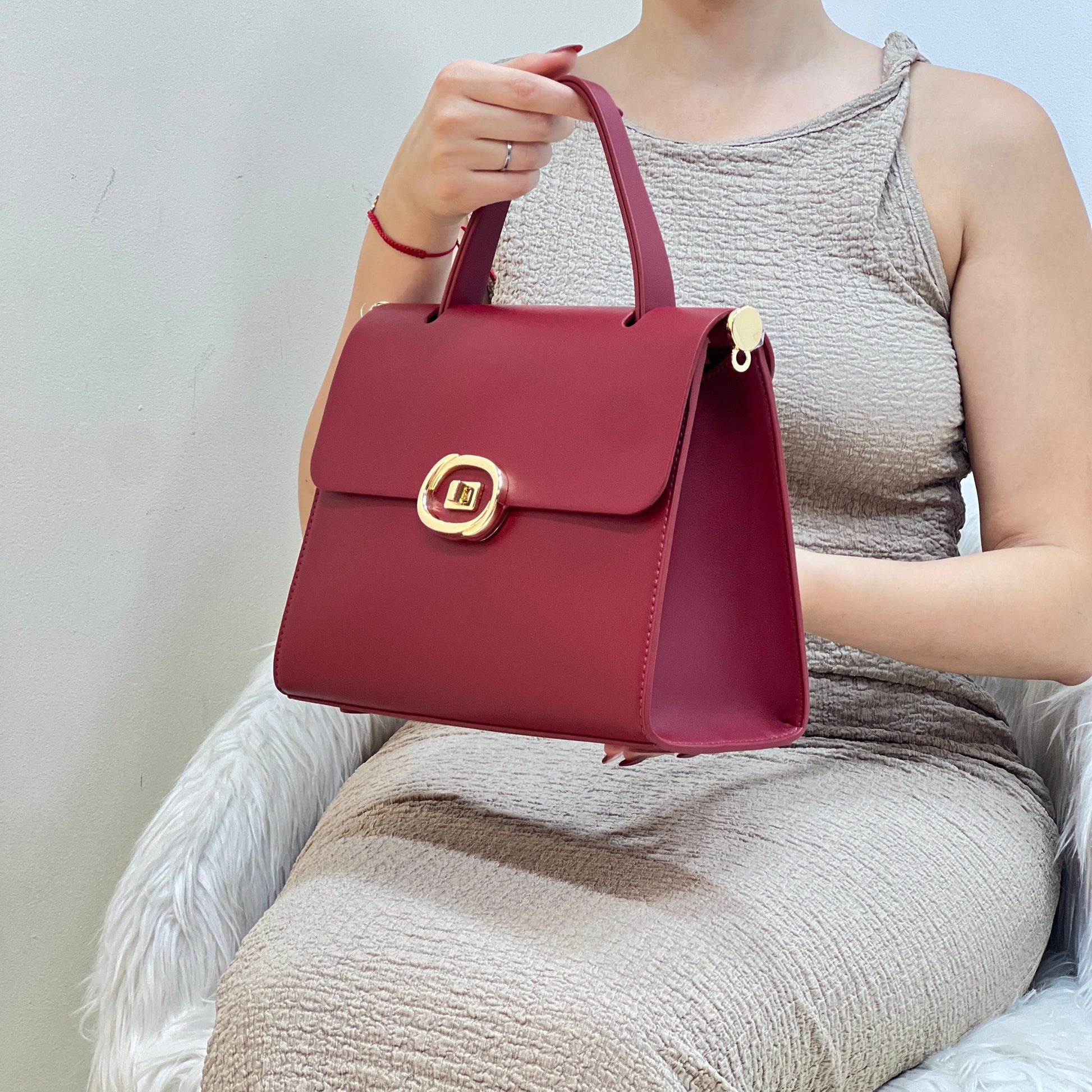 Sac à Main Minimaliste Femme - Rouge - taille 41 - vue 4