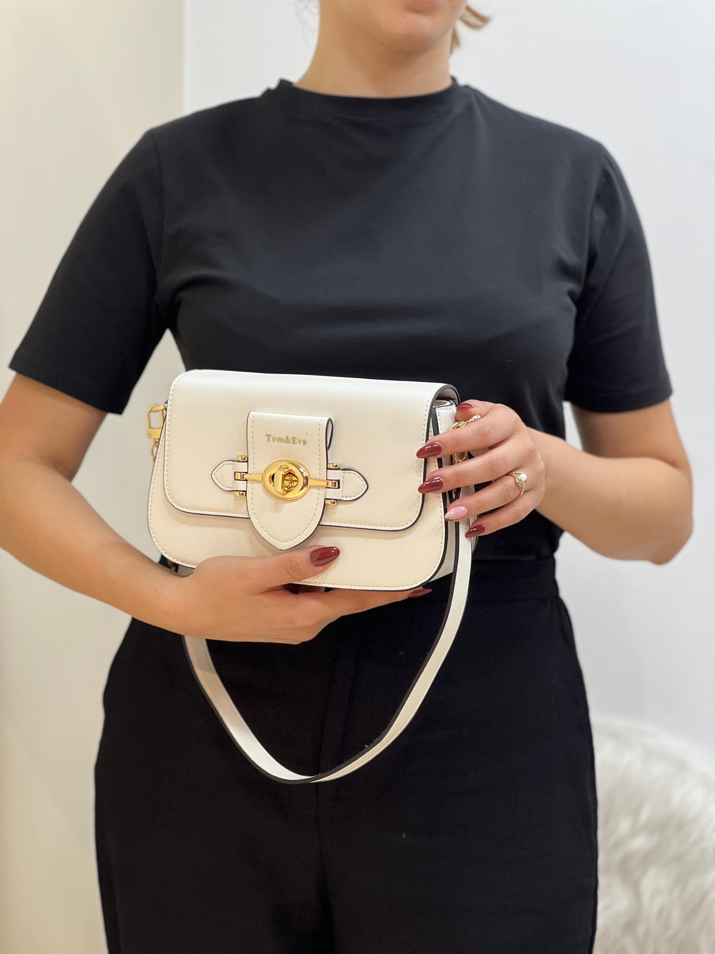 Sac à main en simili cuir - Beige