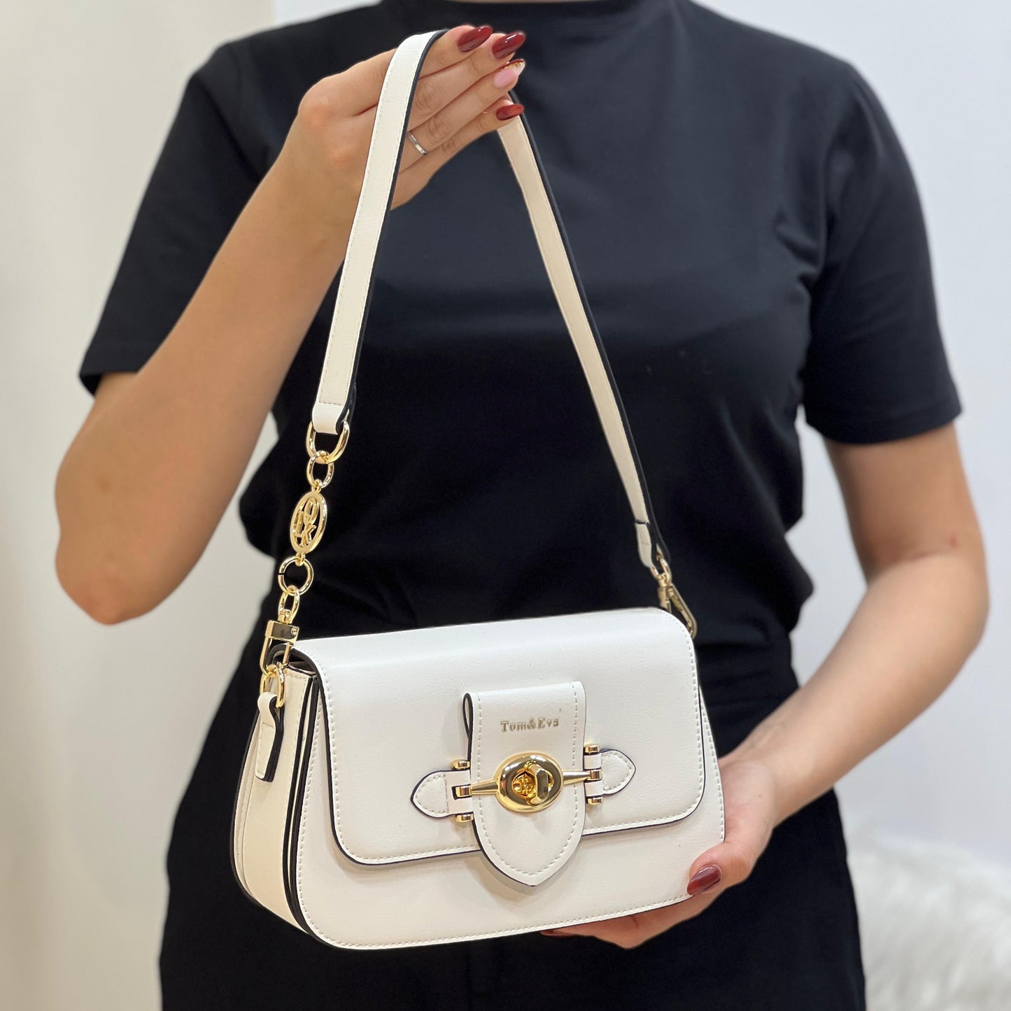 Sac à main en simili cuir - Beige