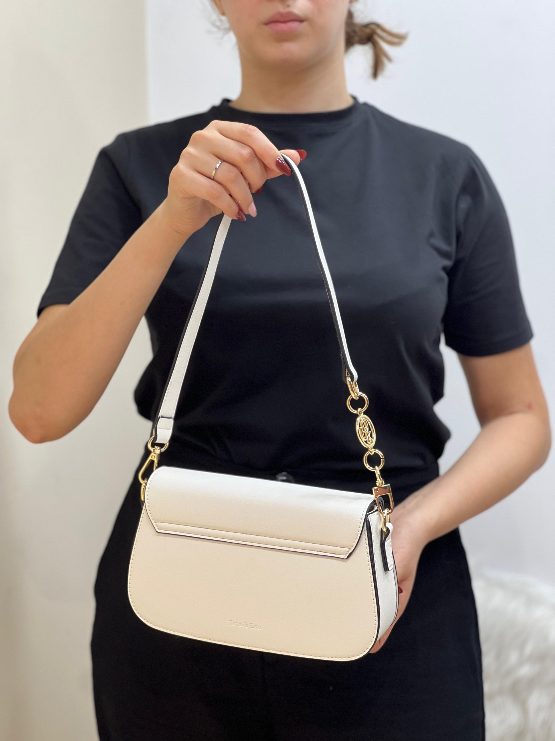 Sac à main en simili cuir - Beige