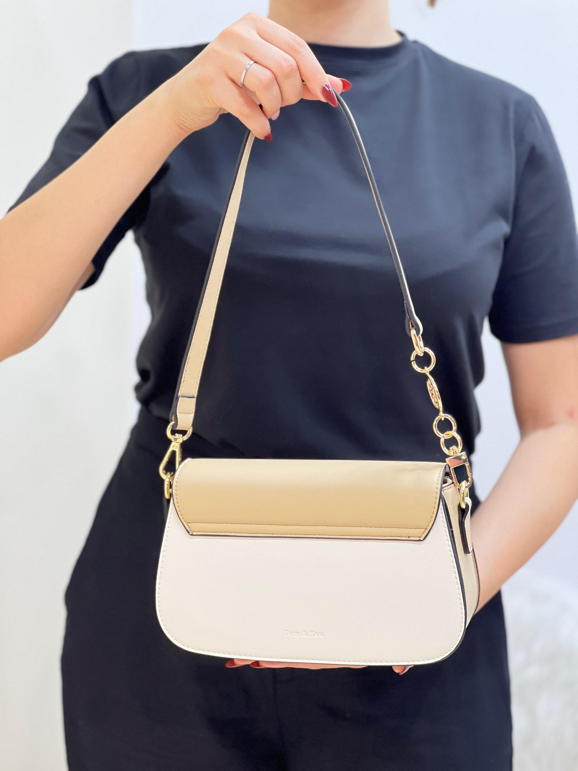 Sac à main en simili cuir - Beige