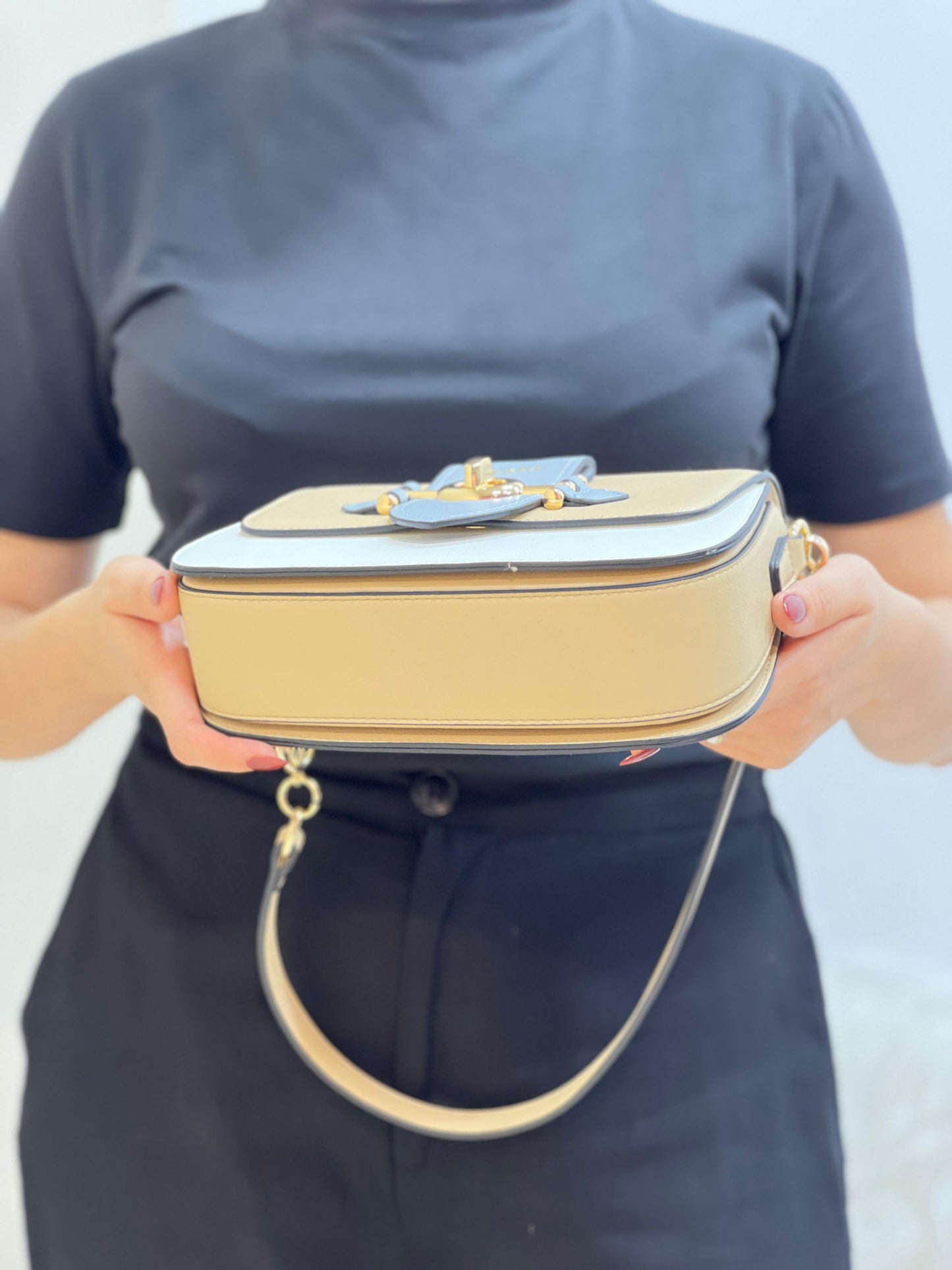 Sac à main en simili cuir - Beige