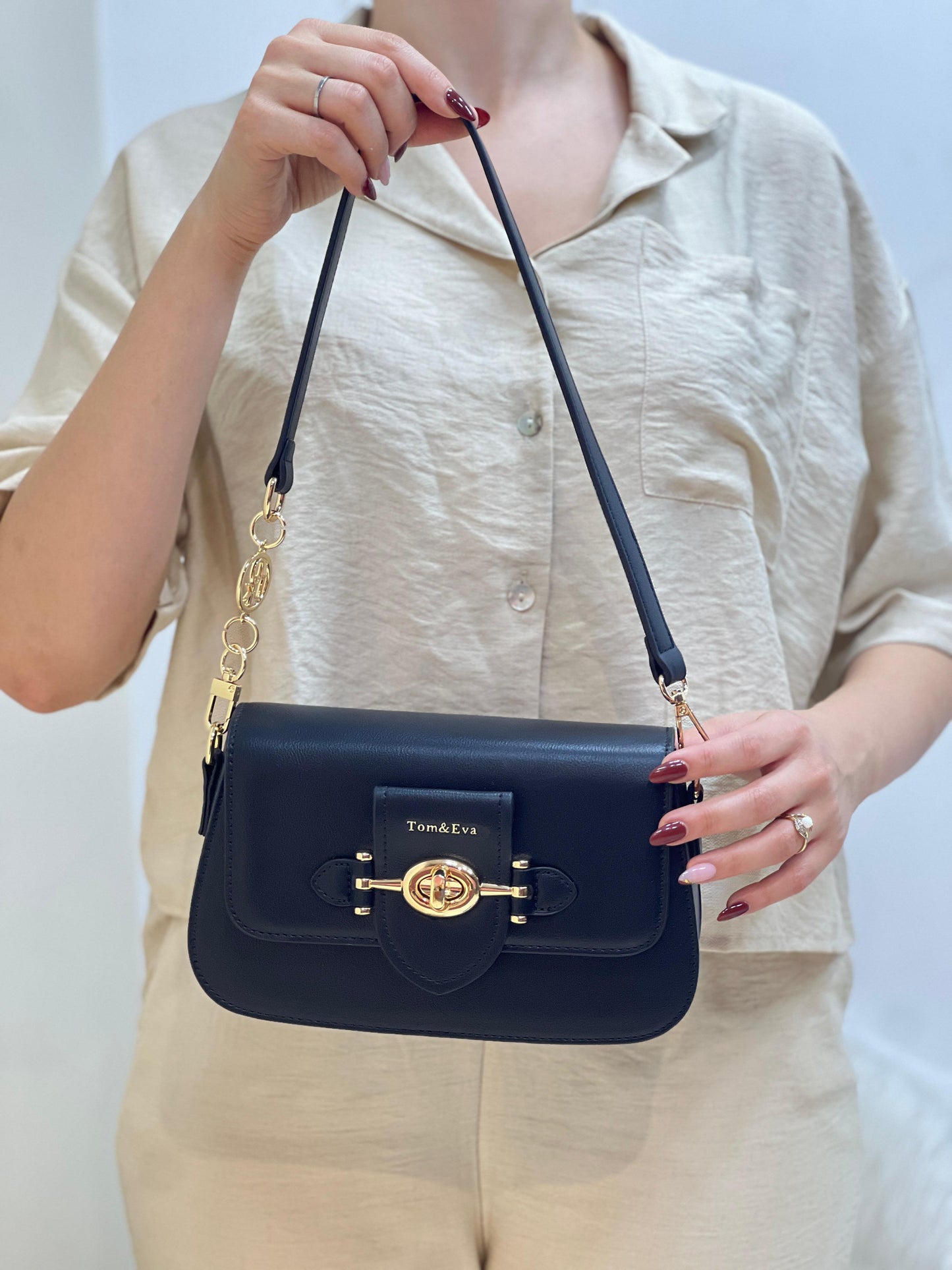 Sac à main en simili cuir - Beige