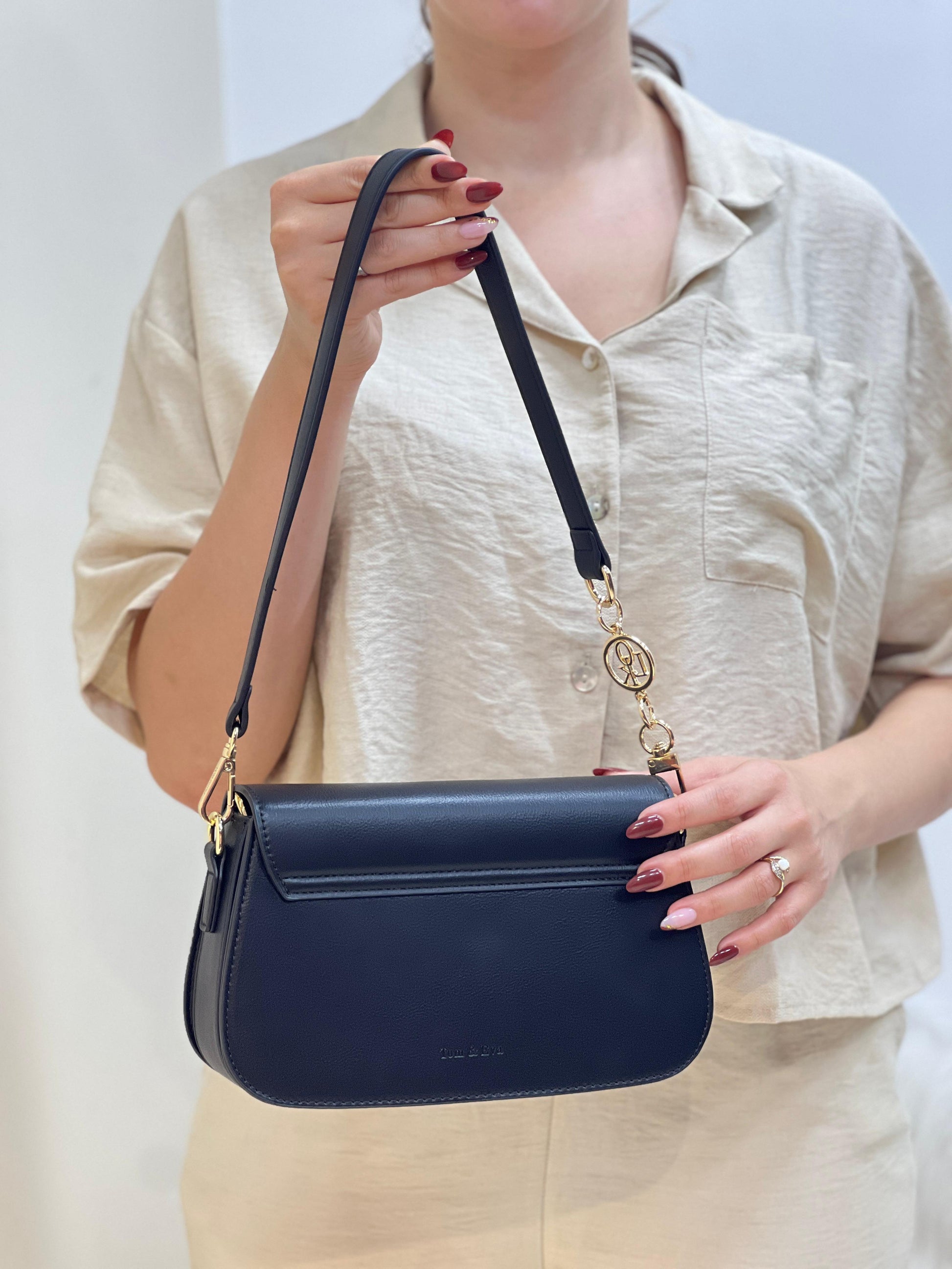 Sac à main en simili cuir - Beige