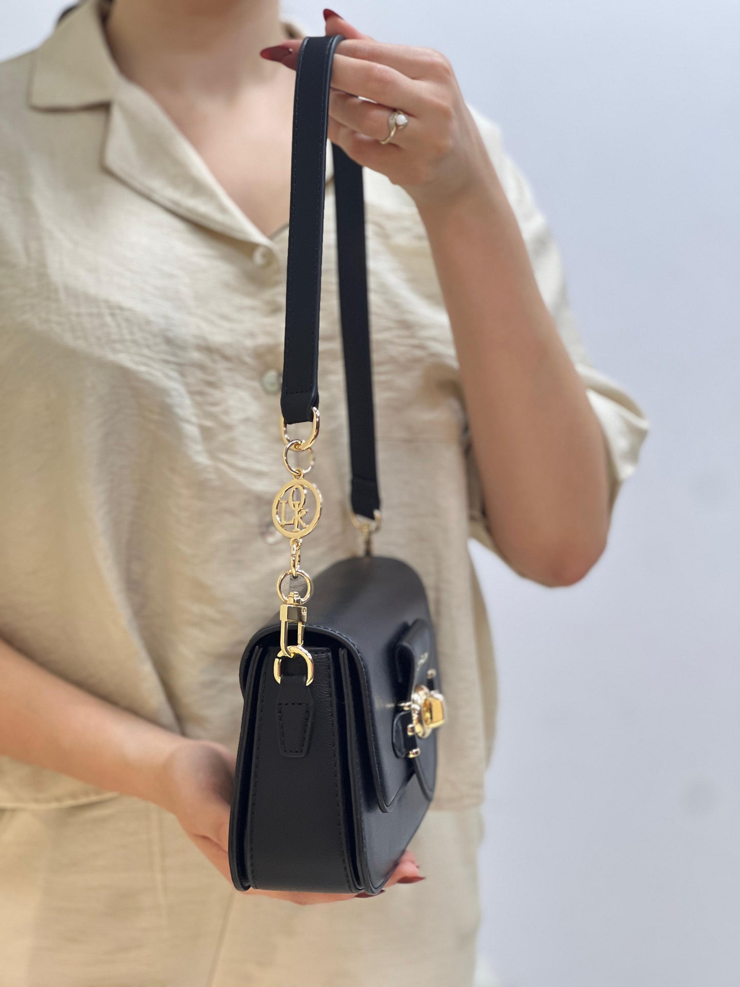 Sac à main en simili cuir - Beige