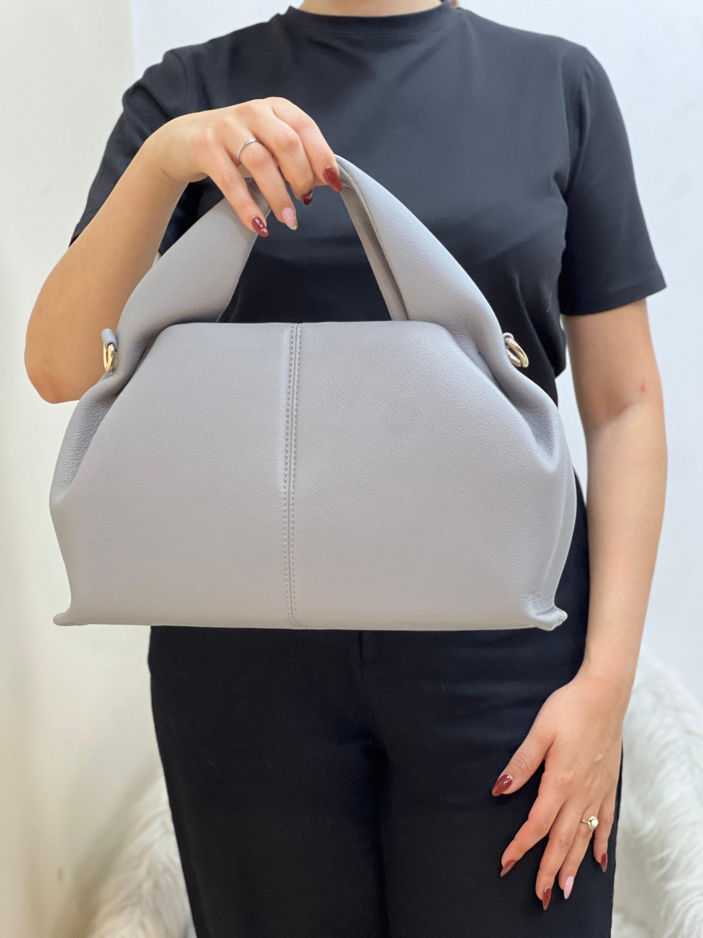 Sacs à bandoulière en Cuir à la mode pour femmes - Crème - taille 41