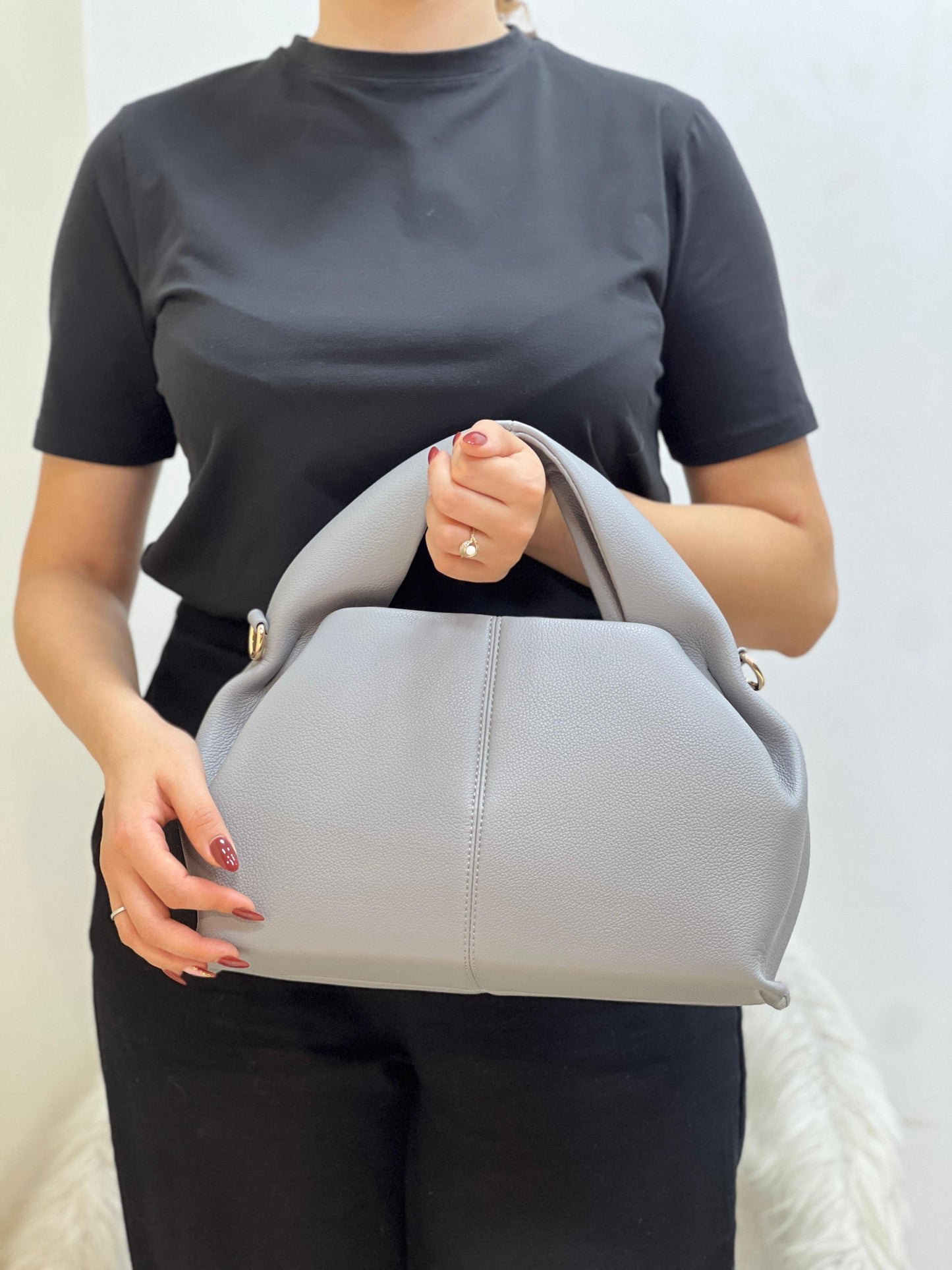 Sacs à bandoulière en Cuir à la mode pour femmes - Crème - taille 41