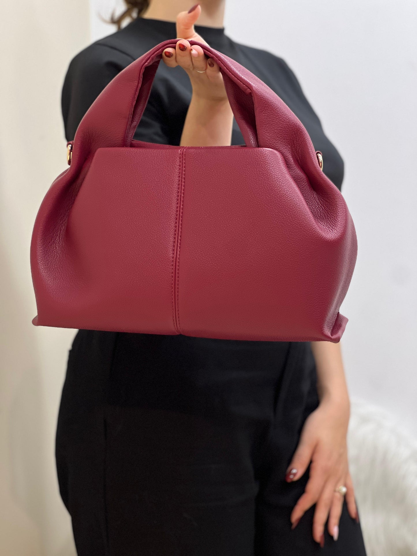 Sacs à bandoulière en Cuir à la mode pour femmes - Crème - taille 41