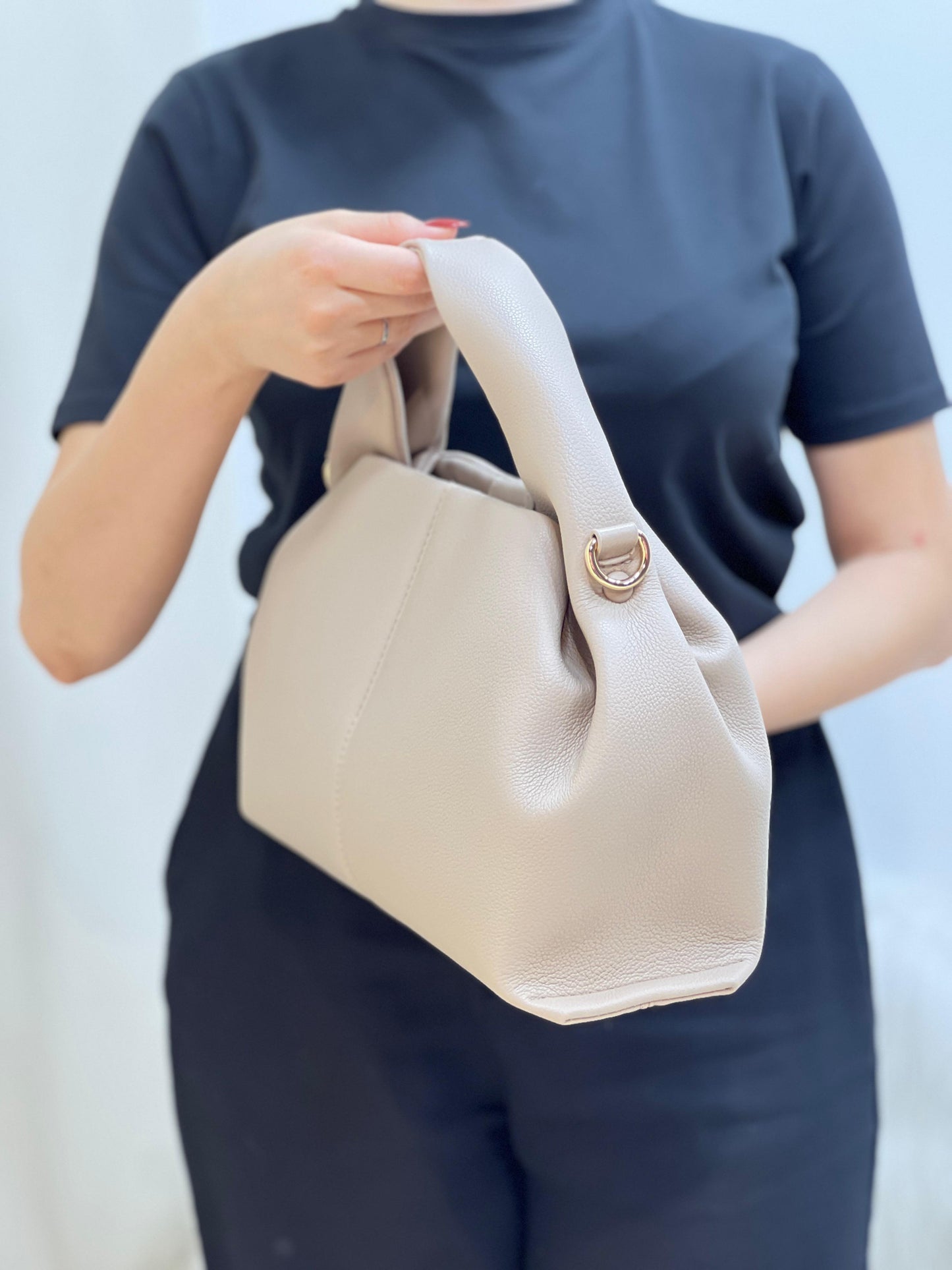 Sacs à bandoulière en Cuir à la mode pour femmes - Crème - taille 41