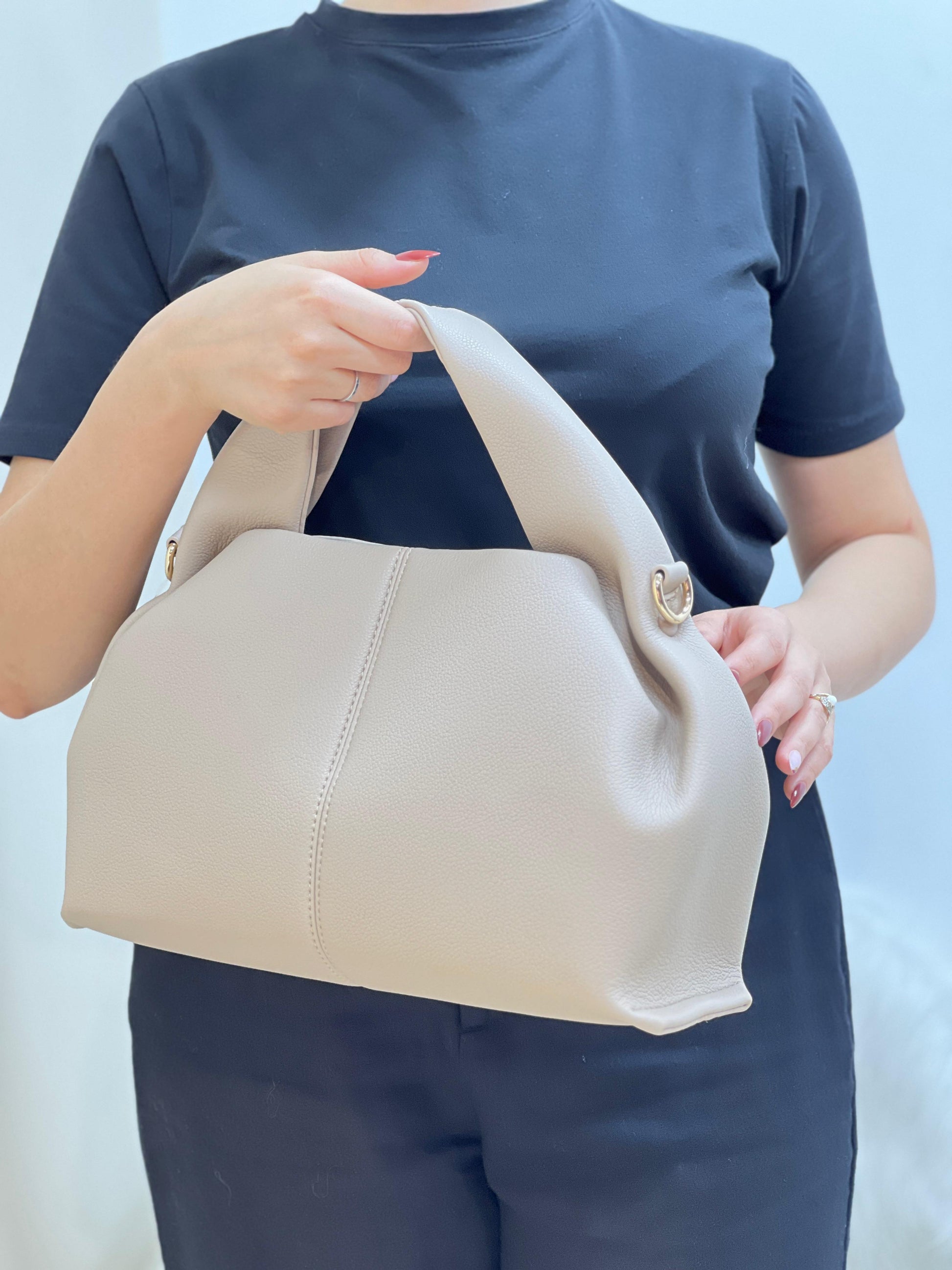 Sacs à bandoulière en Cuir à la mode pour femmes - Crème - taille 41