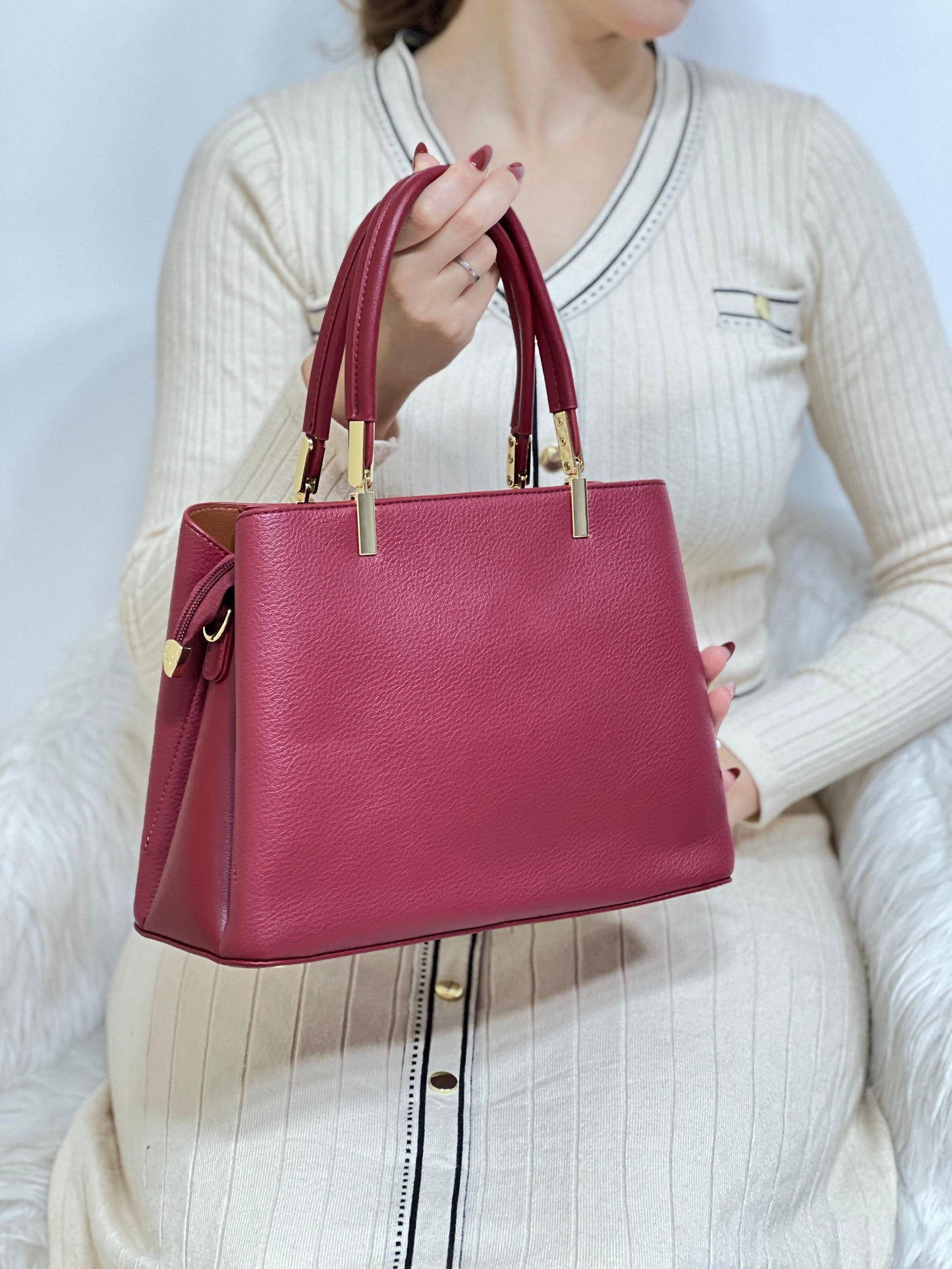 Sac Business Femme Chic - Beige - vue 5