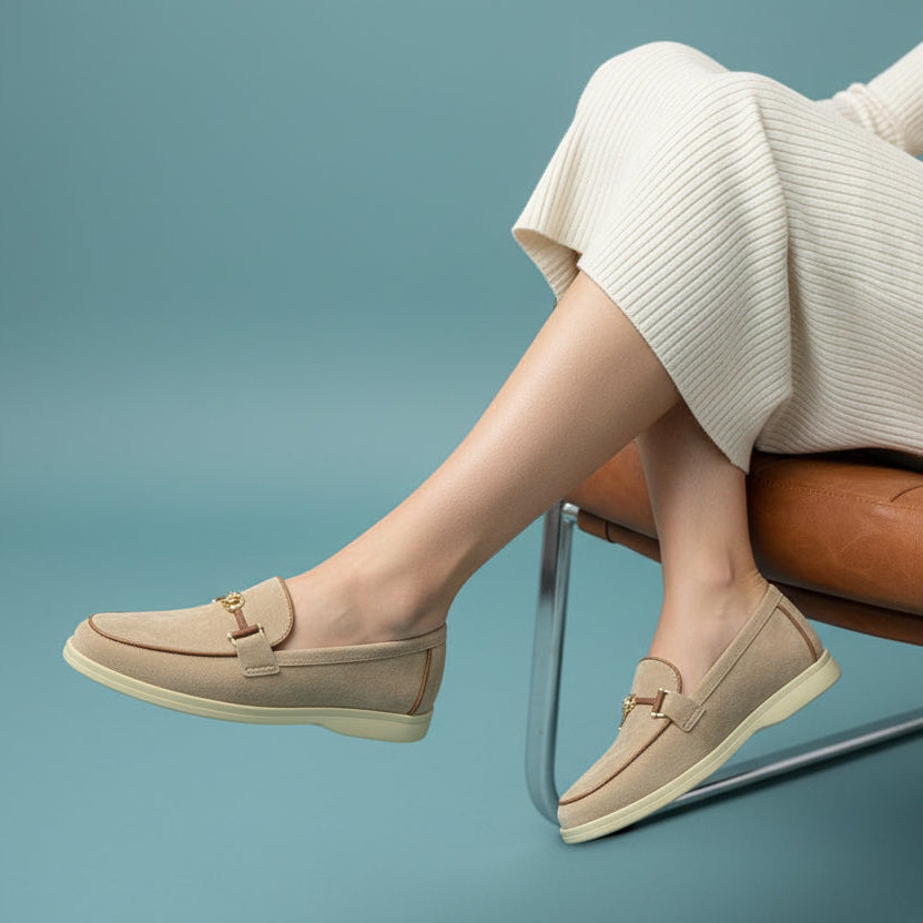 Classic Suede Loafer with Gold-Toned Bit Detail - Noir - taille 38 - vue 3