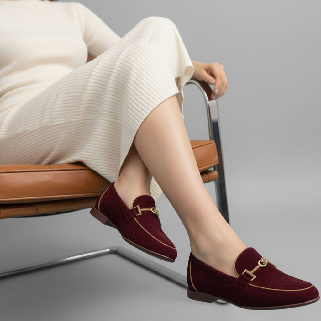 Classic Suede Loafer with Gold-Toned Bit Detail - Noir - taille 39 - vue 4
