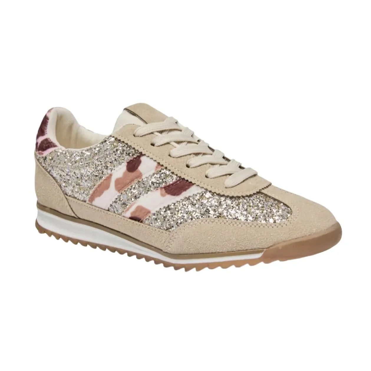 Baskets basses pailleté - Beige - taille 37 - vue 8