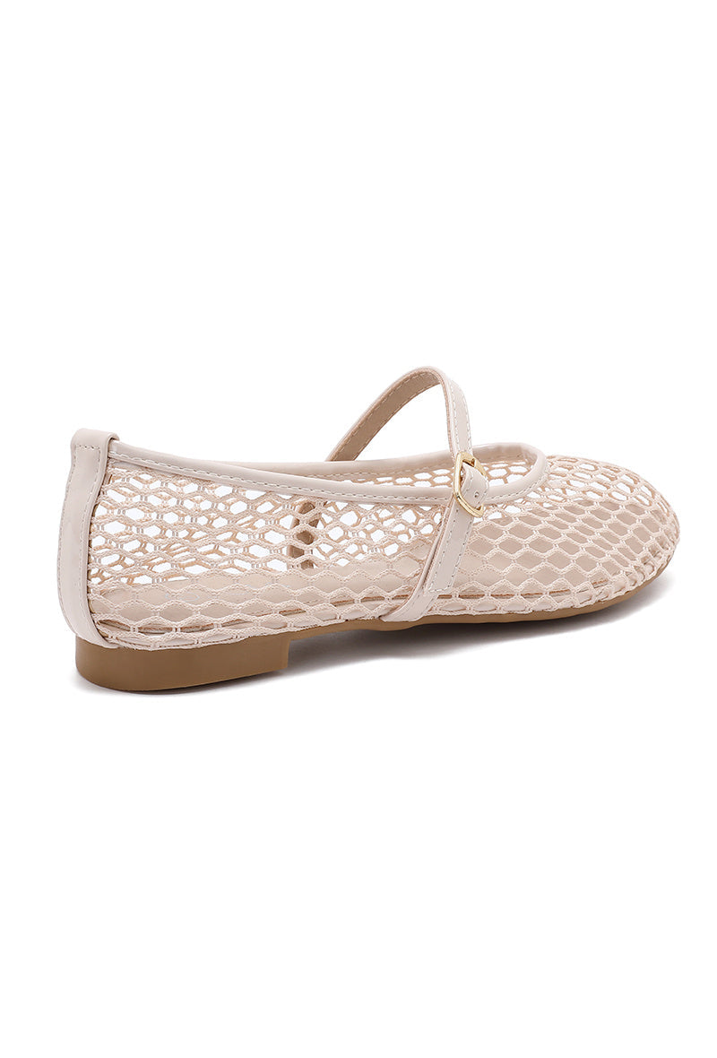 Ballerine ajourée en filet - Beige - taille 36 - vue 7