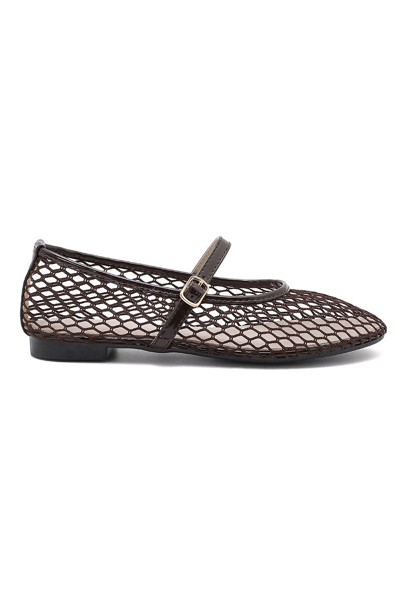 Ballerine ajourée en filet - Noir - taille 39 - vue 4