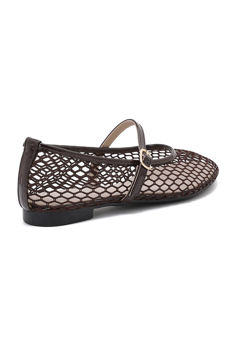 Ballerine ajourée en filet - Noir - taille 40 - vue 5