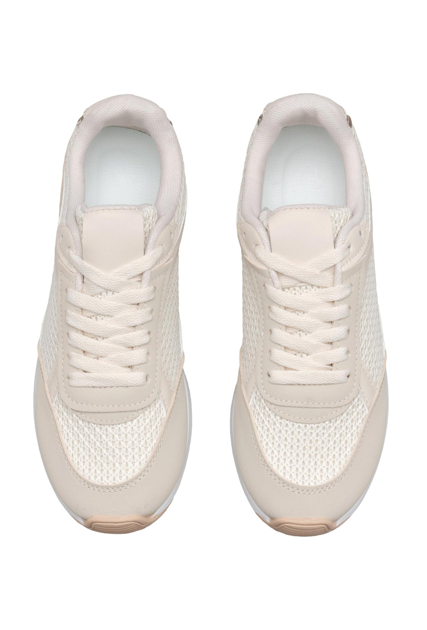 Baskets basiques avec une combinaison de matériaux - Blanc - taille 41 - vue 12