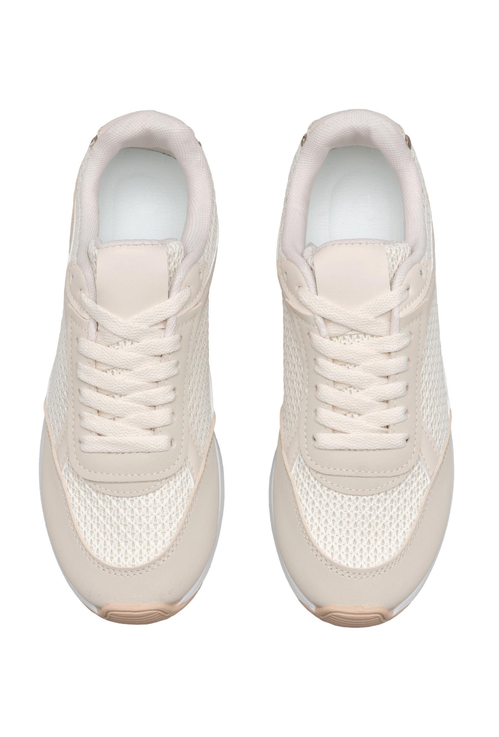 Baskets basiques avec une combinaison de matériaux - Blanc - taille 41 - vue 12