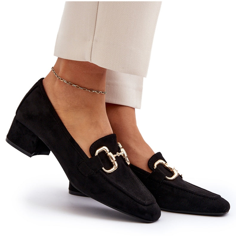 Escarpin à boucle en daim - Noir - taille 36 - vue 1