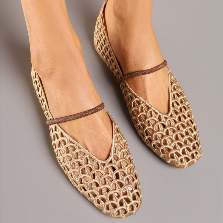 Ballerines en dentelle - Beige - taille 40 - vue 11