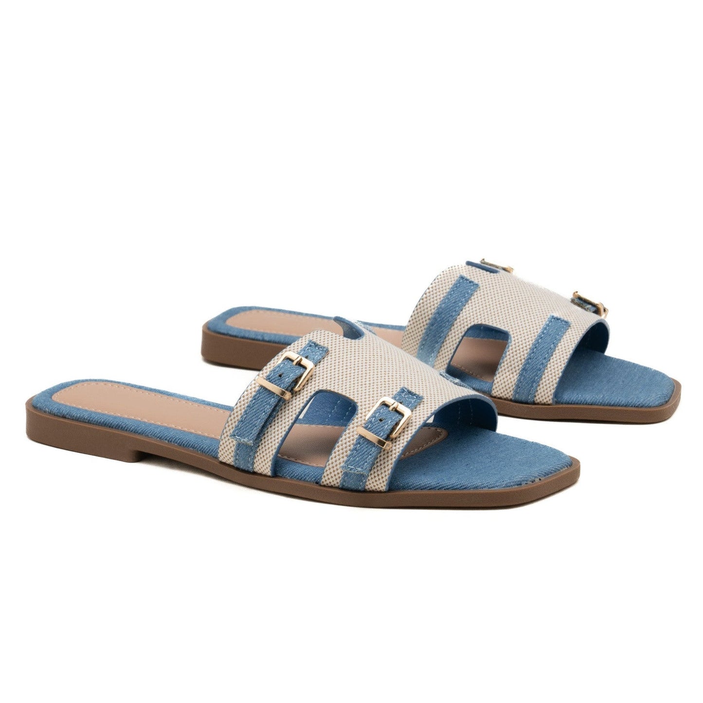 Mulle à empeigne géométrique et boucles décoratives - Camel - taille 39 - vue 10
