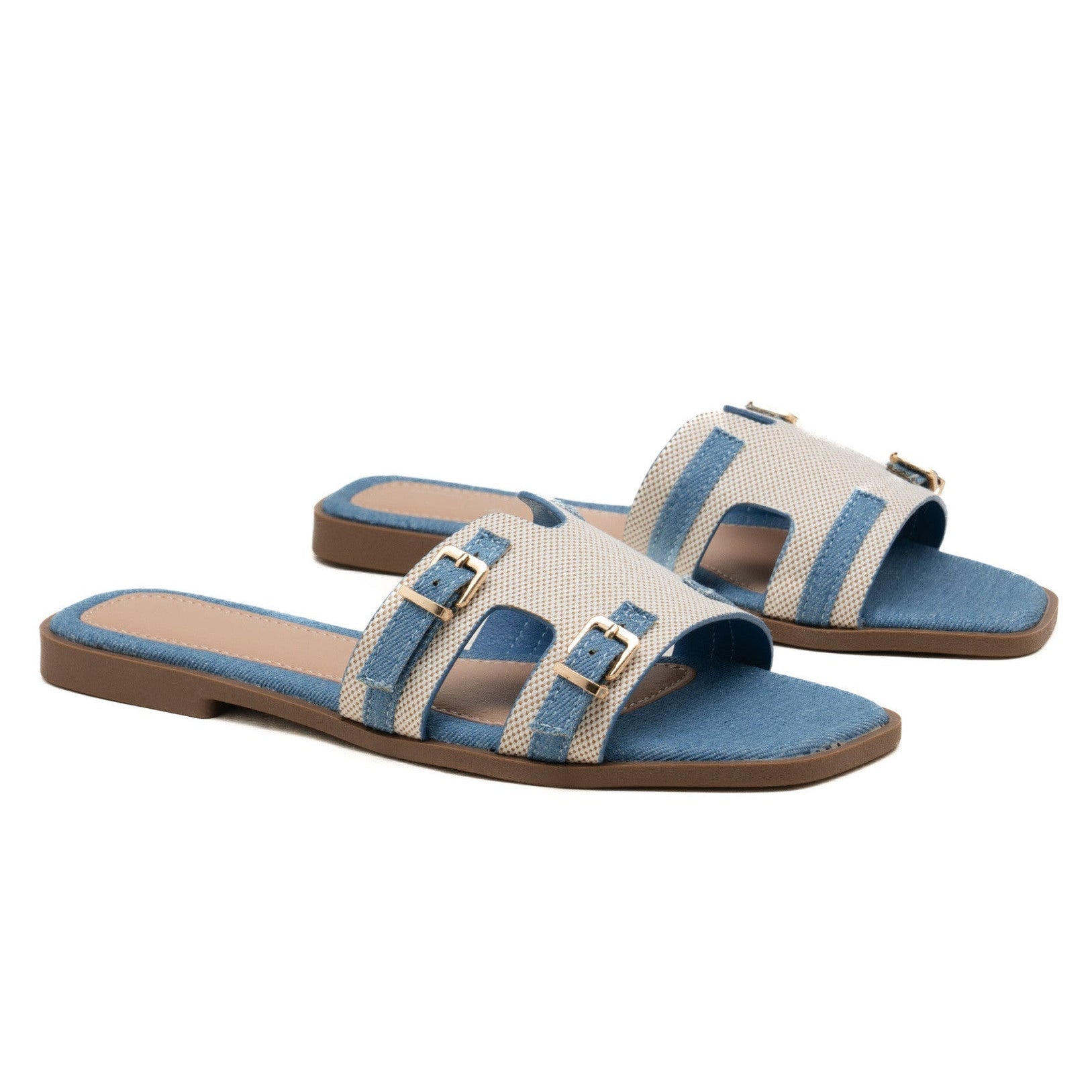 Mulle à empeigne géométrique et boucles décoratives - Camel - taille 39 - vue 10