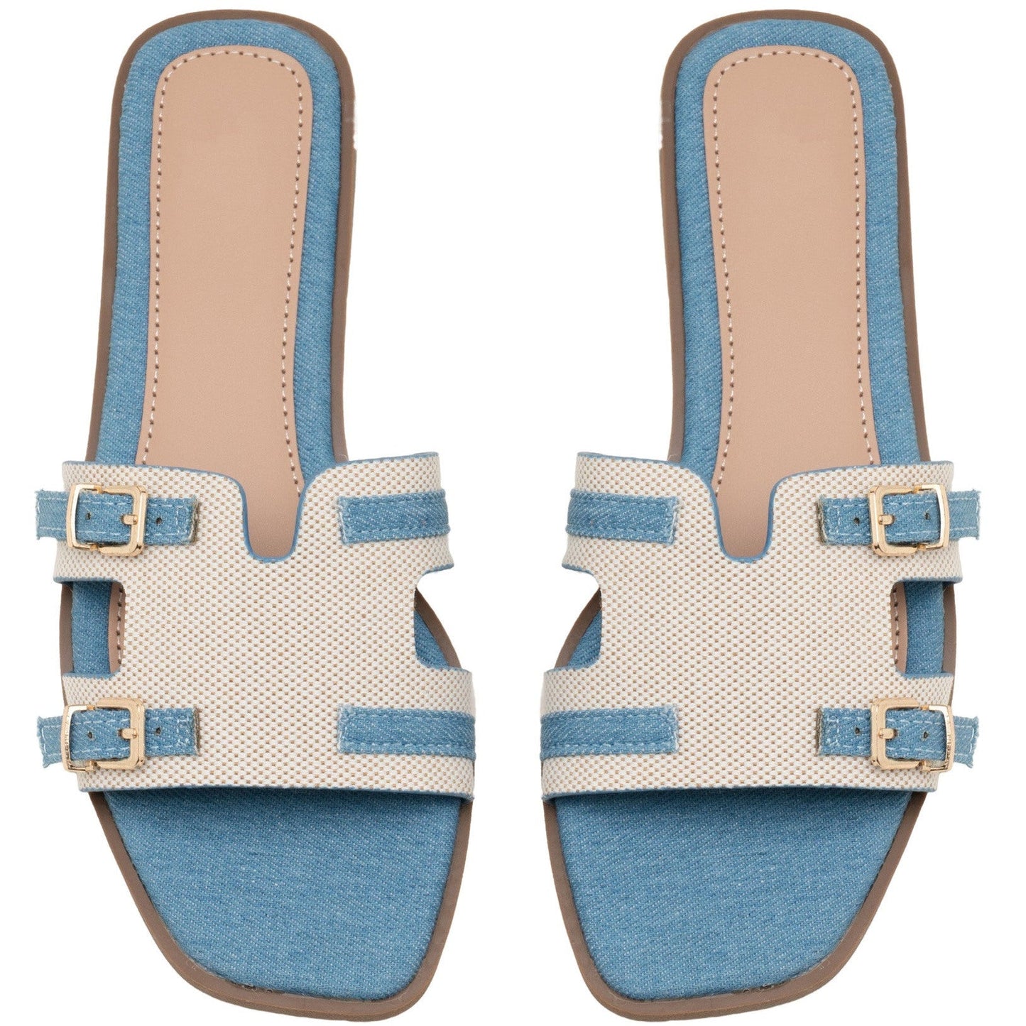 Mulle à empeigne géométrique et boucles décoratives - Camel - taille 40 - vue 11