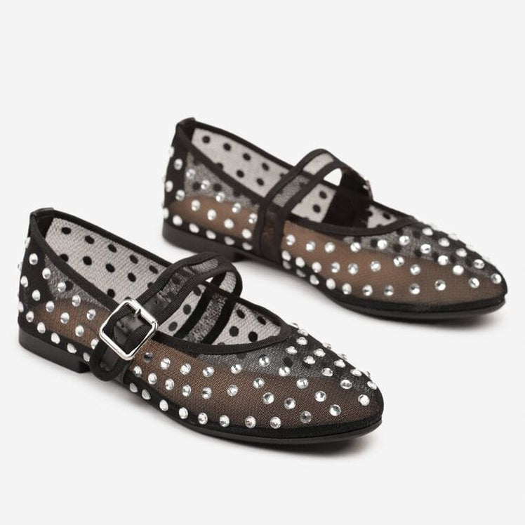 Ballerines ornées de strass - Noir - taille 39 - vue 4