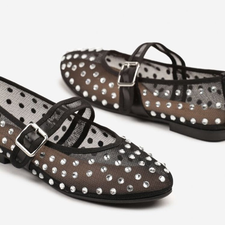 Ballerines ornées de strass - Blanc - taille 37 - vue 8