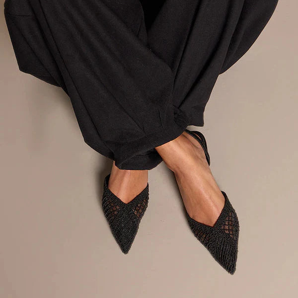 Escarpins en mesh texturé à bride derrière - Noir - taille 40 - vue 5