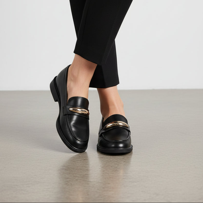 Moccasins Loafers with Gold Hardware - Kaki - taille 36 - vue 7