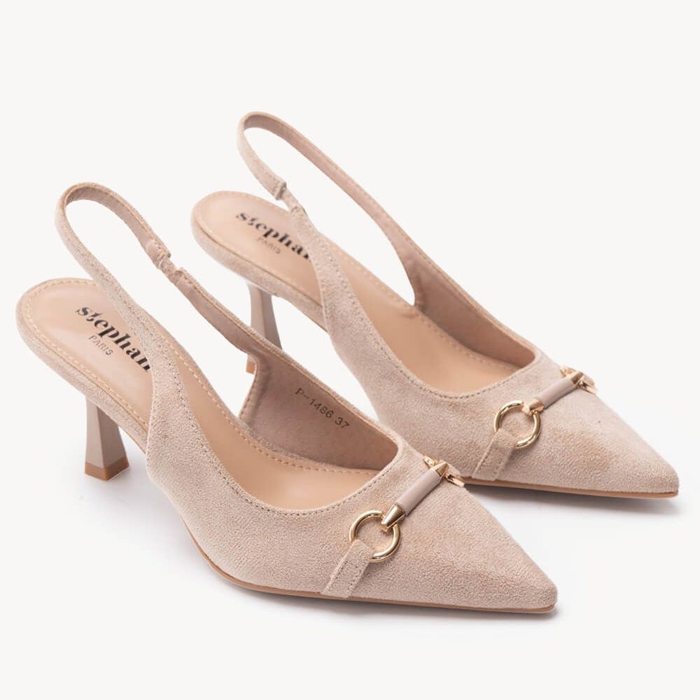 Escarpins Slingback à Mors Doré - Noir - taille 39 - vue 4