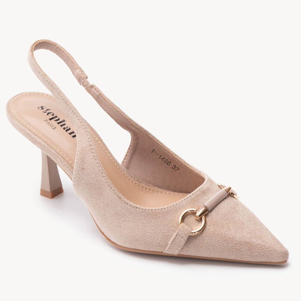 Escarpins Slingback à Mors Doré - Noir - taille 40 - vue 5