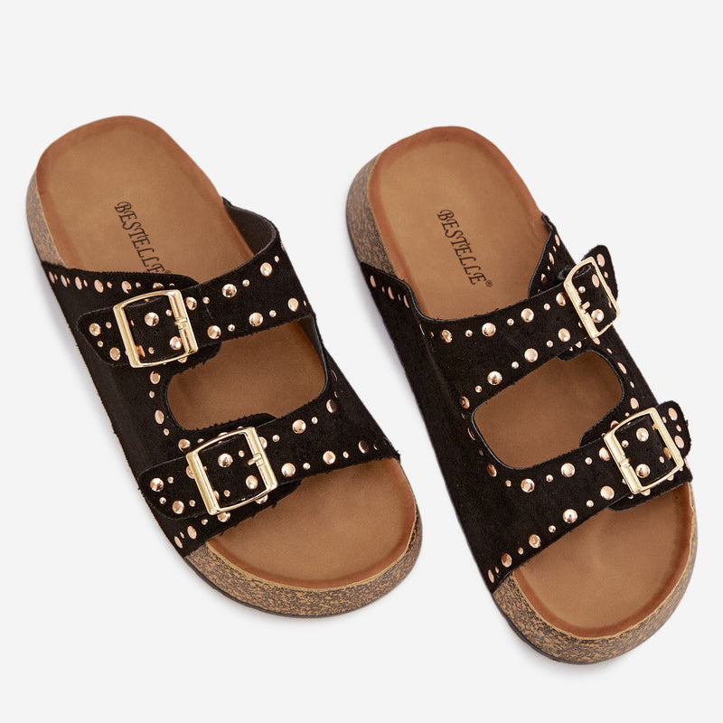 Sandales Tendance à Double Bride - Camel - taille 41 - vue 24