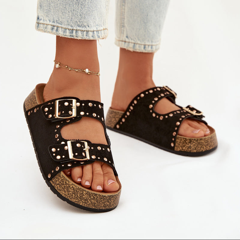 Sandales Tendance à Double Bride - Kaki - taille 38 - vue 9