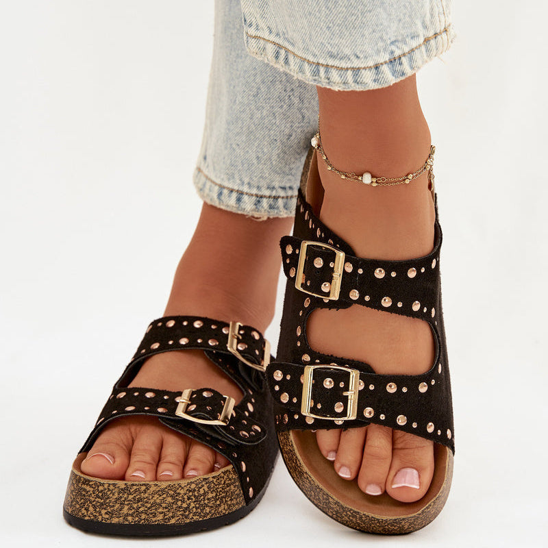 Sandales Tendance à Double Bride - Kaki - taille 40 - vue 11