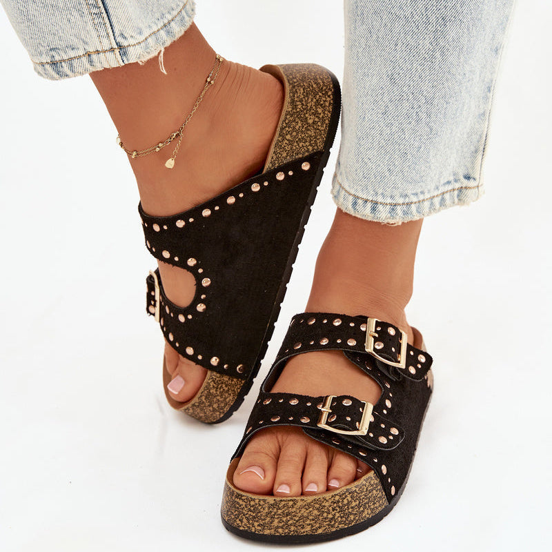 Sandales Tendance à Double Bride - Kaki - taille 37 - vue 8