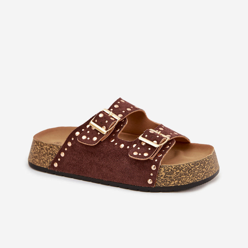 Sandales Tendance à Double Bride - Camel - taille 41